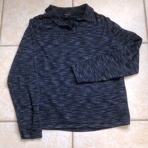 Express Blue, Grey & Black Crewneck with Collar Sweatshirt, Size XL